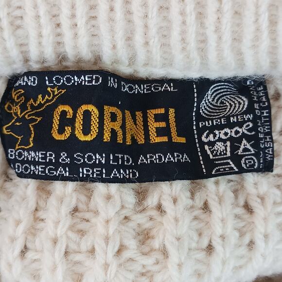 Cornel SZ L/XL VTG Hand Loomed Ireland Chunky Rory Gilmore Alternative Sweater - Picture 4 of 8